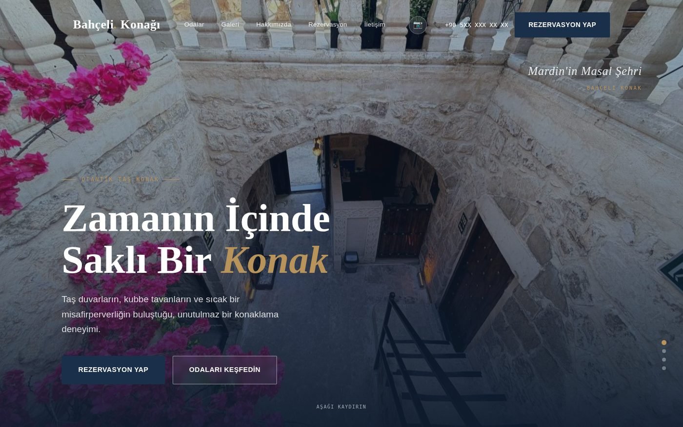 Tarihi taş konak için hazırlanan demo web sitesi