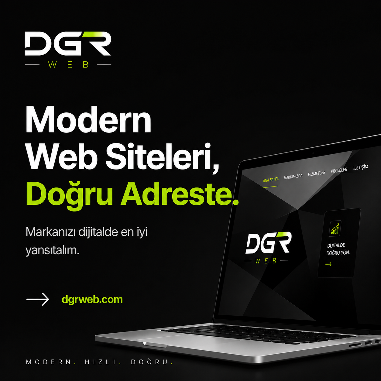 DGR WEB kurumsal ana sayfa tasarımı