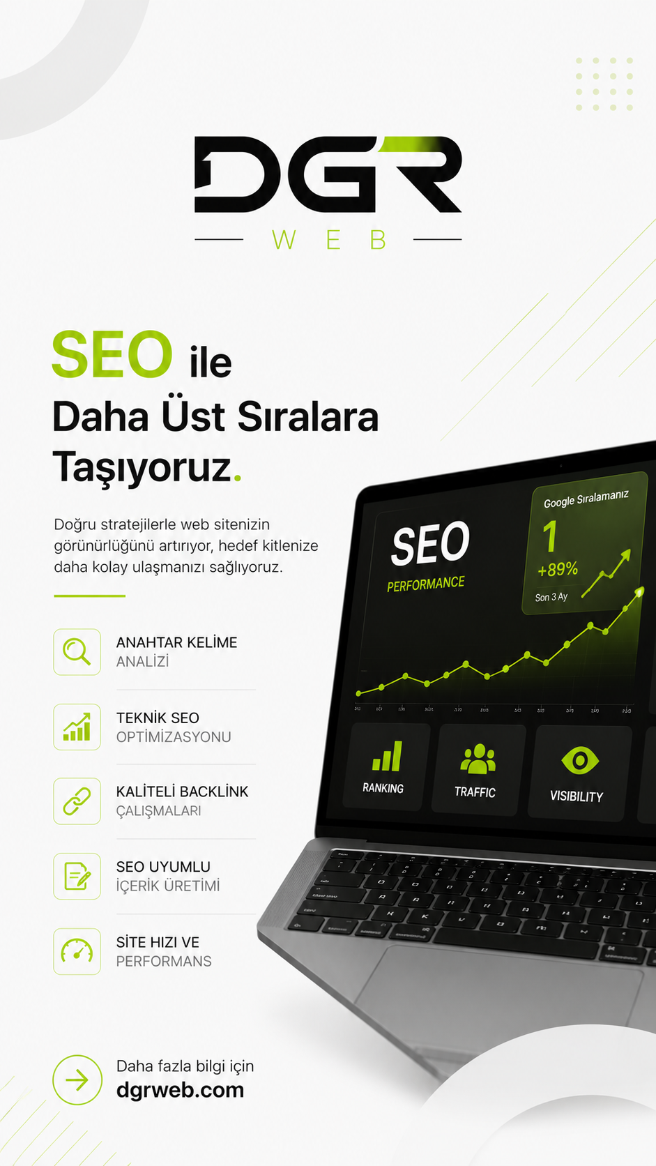 SEO performans paneli tasarımı