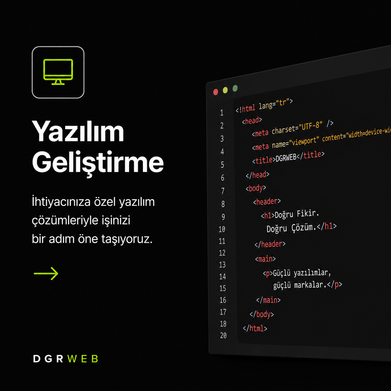 Yazılım geliştirme kod ekranı